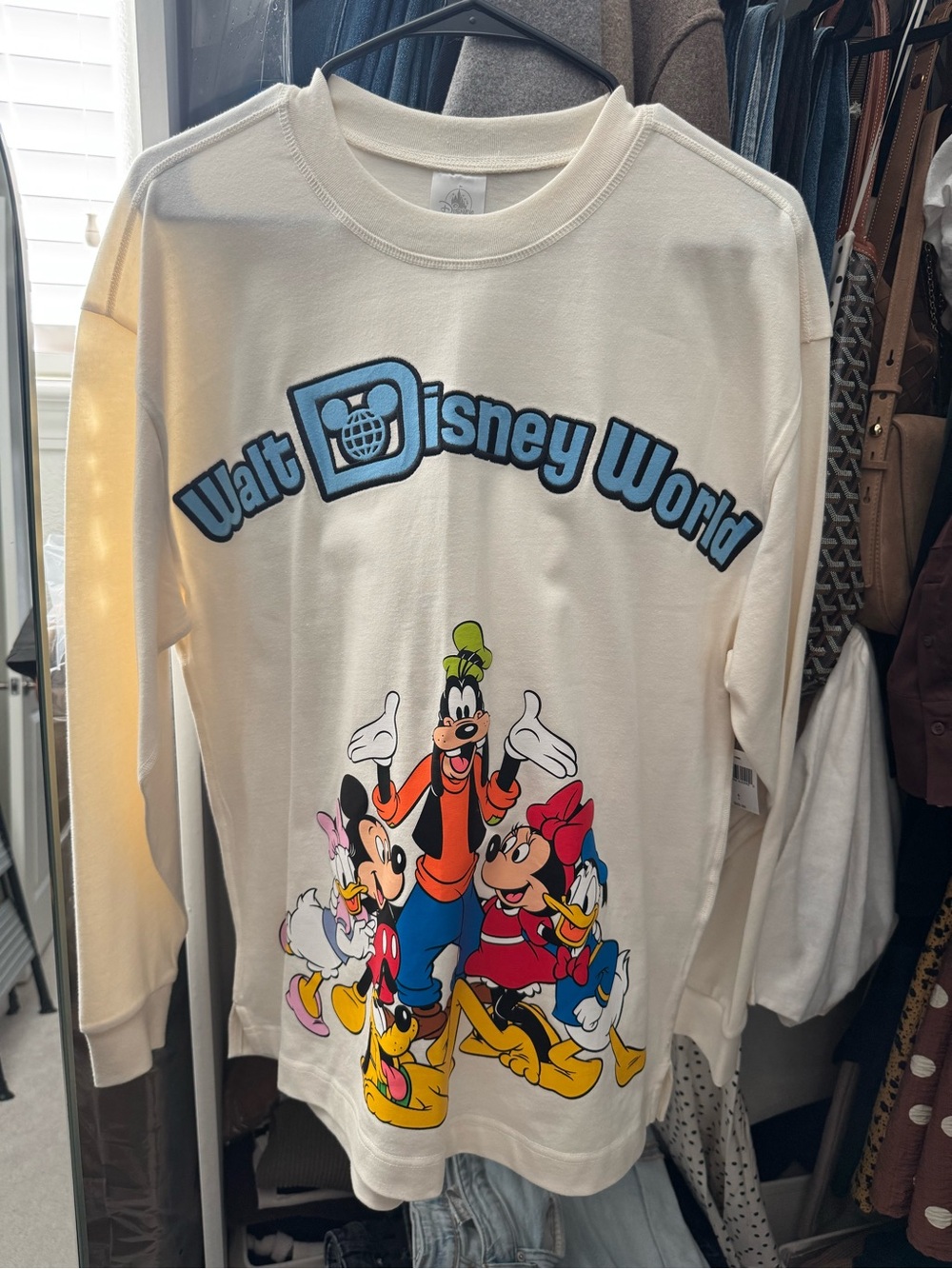 Disney Cream Graphic Sweatshirt with Classic Logo